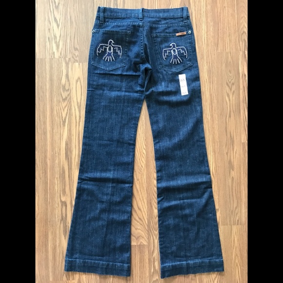 Thunderbird Brand Denim - Thunderbird Brand Blue Jeans with clear crystals